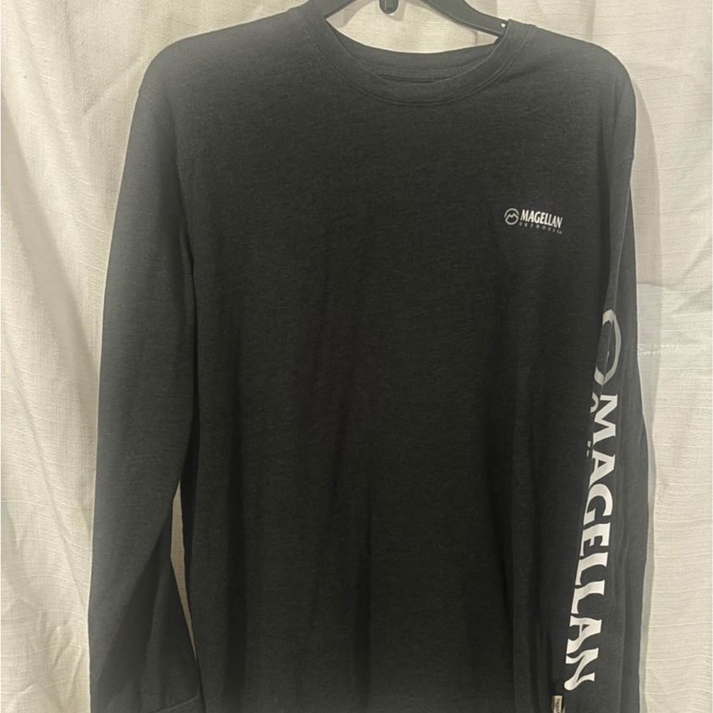 Magellan Outdoors Men's Dark Gray Long Sleeve Shirt Size L Large